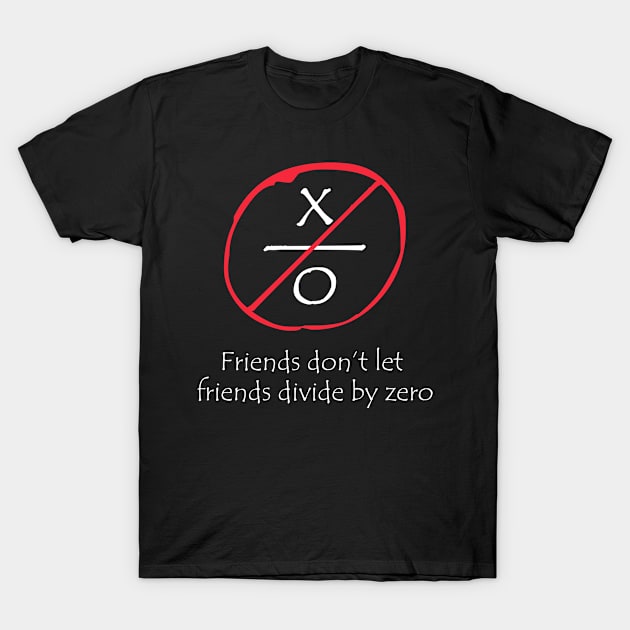 Funny Math: Friends Don't Let Friend Divide By Zero T-Shirt by chaucl